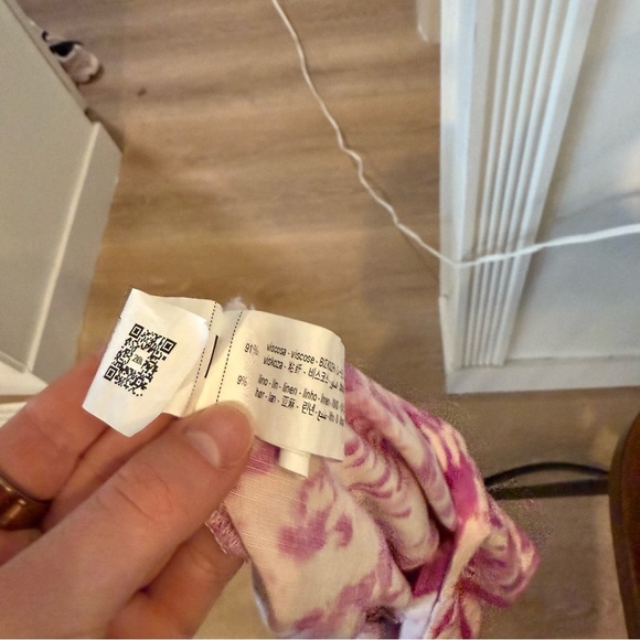 Zara Linen Blend Pink Tie Dye Wrap Skort Sz Small Beachy Boho Festival Hippie - Picture 9 of 9